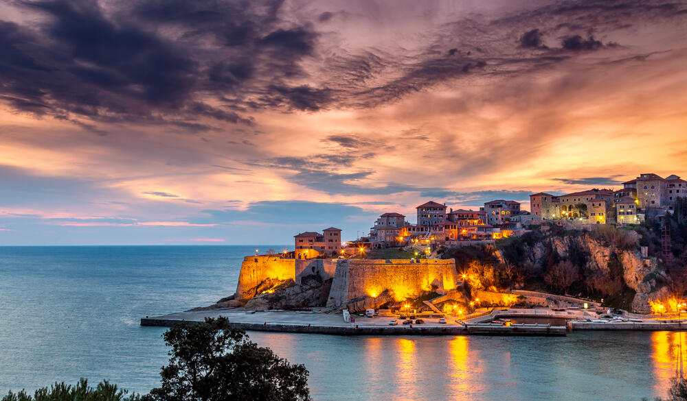 Ulcinj old town at sunset